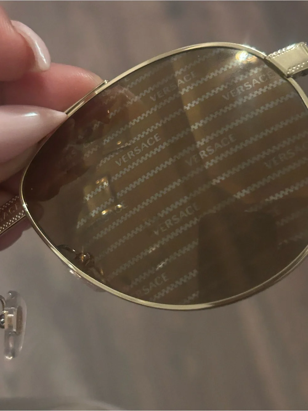 Versace Men’s Gold Frame Brown Mirrored Aviator Sunglasses